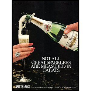 1986 Martini & Rossi Asti Spumanti Vintage Print Ad Champagne Flute Wall Art